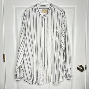 Vintage L SCULLY White/Black Striped LONE STAR Western Long Sleeve Button Shirt